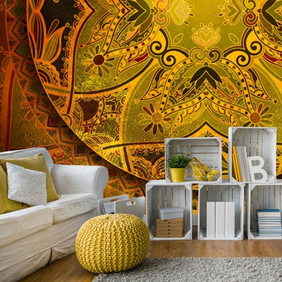 Fotomurale Mandala Golden Poem cm 300x210 Artgeist