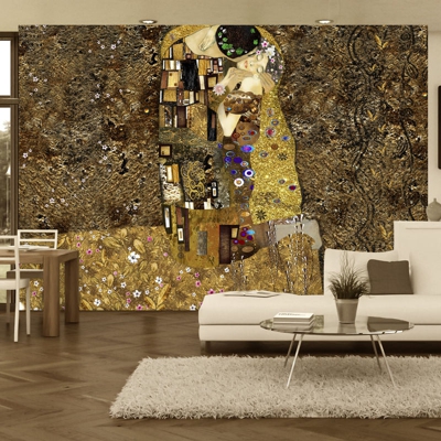 Fotomurale Klimt inspiration Golden Kiss cm 300x210 Artgeist