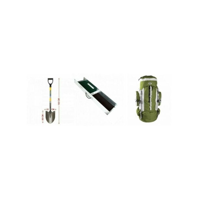 Canaletta canalina mille righe miners oro + imbuto + zaino verde+ pala - Spartan