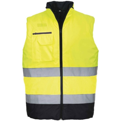 Gilet imbottito ad alta visibilità giallo/navy, misura xl - Portwest