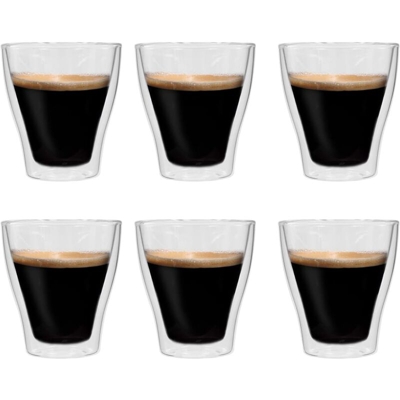 Bicchieri a Doppia Parete per Latte Macchiato 6 pz 280 ml - ASUPERMALL