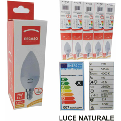 Rivergo&tecnology - LAMPADA ECOLED CANDELA E14 7W 4000K PN-031 LUCE NATURALE - BIGHOUSE IT en oferta