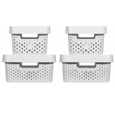 Set Contenitori con Coperchio Infinity 4 pz 4,5L+11L Bianco - Curver