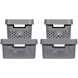 Set Contenitori con Coperchio Infinity 4 pz 4,5L+11L Antracite - Curver precio