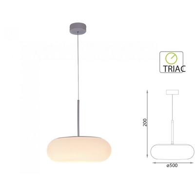 Lampadario LED a Sospensione Rotondo 40W Colore Bianco 3000K Triac Dimmerabile - V-tac