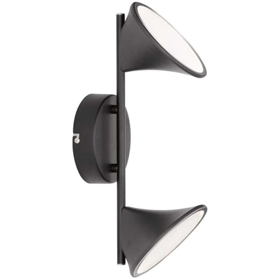 Lampada da Parete a LED Chara a 2 Lampadine Nera - Wofi