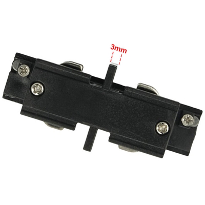 LEDLUX CB40211 Connettore Giunto Lineare Forma I Colore Nero Per Barra Sistema Binario Trifase CB40203