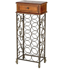 Portabottiglie vino 'Valencia' a 18 scompartimenti e cassetto superiore in legno, Marrone (Braun) - Pajoma características