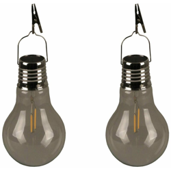 Luci LED Solari per Feste in Giardino 2 pz Trasparente - Luxform en oferta