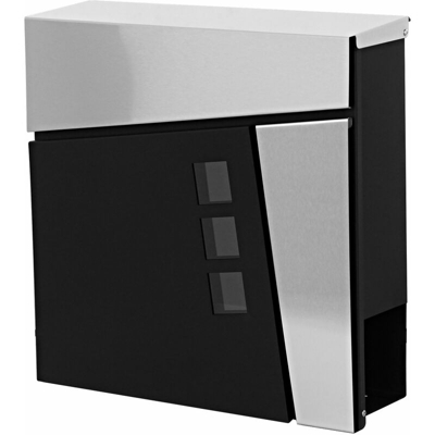 Mendler - Cassetta portalettere a parete HWC-B29 acciaio zincato 11x37x37cm nero grigio
