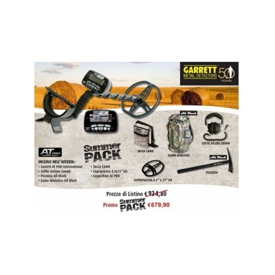 Metal detector garrett at pro cuffie pro sacca zaino picozza summer pack