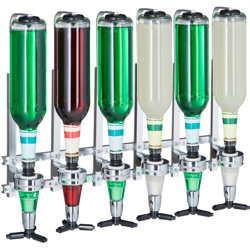 Relaxdays - Spillatore da Parete, Bar Butler per 6 Bottiglie, Dosatore Professionale da 3 cl, 53x36x11 cm, Argento en oferta