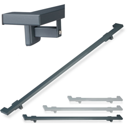 Corrimano Rettangolare per Scale, Passamano per Interni, 200 cm, con Staffa Supporto a Parete Antracite - RELAXDAYS en oferta
