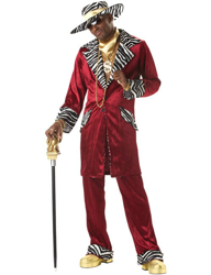 Costume da Gangster rosso e zebrato per adulto precio
