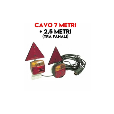 Kit Fanali Posteriore Magnetico Per Rimorchi Carrelli Roulotte Muletto (24270) - AMA
