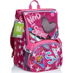 Zaino Cartella Scuola Estensibile Big SJ Ledtech Girl Rosa Cuore Luminoso - Seven en oferta