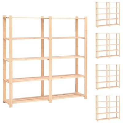 Scaffali a 5 Livelli 5 pz 170x38x170 cm Massello Pino 500kg - VIDAXL