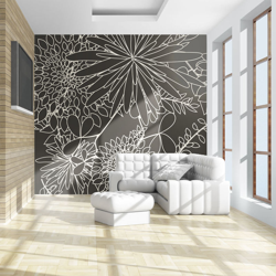 Fotomurale Motivo floreale in bianco e cm 250x193 Artgeist en oferta