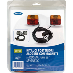 Kit Fanali Posteriore Magnetico Per Rimorchio Carrelli Roulotte Trattore (29048) - MARCA precio