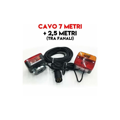 Kit Fanali Posteriore Magnetico Per Rimorchio Carrelli Roulotte Trattore (29048) - MARCA