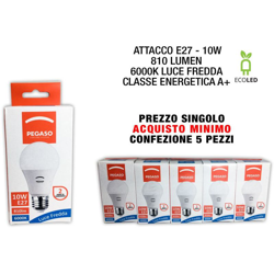 Lampada Ecoled Bulbo E27 10W 6000K Pn-004 - BIGHOUSE IT en oferta