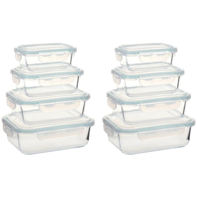 Contenitori per Alimenti in Vetro 8 pz - ASUPERMALL