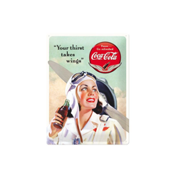Nostalgic-Art 23194 - Targa metallica da appendere, soggetto: Coca-Cola Takes Wings Lady, 30 x 40 cm precio