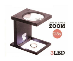 Sunlux - LENTE INGRANDIMENTO DA TAVOLO PIEGHEVOLE RICHIUDIBILE LENTE 2,5X E LUCE A 3 LED en oferta