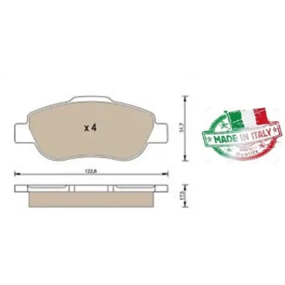 Pastiglie Per Freno Anteriore Fiat Nuova Panda 1.3 JTD 2003> Freno a Disco - IKS