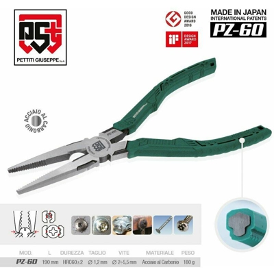 Pinza multifunzione becchi lunghi per rimozione estrazione viti bulloni rivetti - PETTITI GIUSEPPE