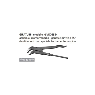 Oreca-Giratubi Modello Svedese Ganasce Diritte A 45° Per Tubi Fino Ad 1.1/2'