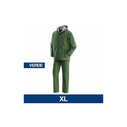 Marca - COMPLETO ANTIPIOGGIA NYLON COPRI TUTA MOTO BICI IMPERMEABILE CAPPUCCIO (30070V) XL (15635),Verde características