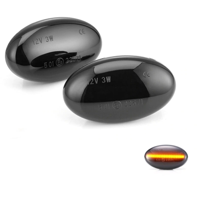 Kit Freccia Laterale a Led Side Marker Lente Nero Fume Luce Arancione Per Mercedes Benz Viano Vito W639 Classe A W168 - CARALL