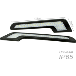 Luci Diurne Led DRLs Driving Light 12V 5W Forma L Slim Solo 5mm IP65 Universale - CARALL en oferta