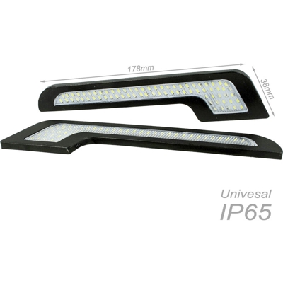 Luci Diurne Led DRLs Driving Light 12V 5W Forma L Slim Solo 5mm IP65 Universale - CARALL