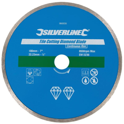 Disco diamantato per taglio piastrelle a bordo continuo 180 x 22,23 mm - Silverline precio