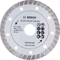 Bosch Accessories - Disco diamantato Turbo 115mm materiale da costruzione Bosch 2607019480, 1 pezzo 2607019480 1 pz. características