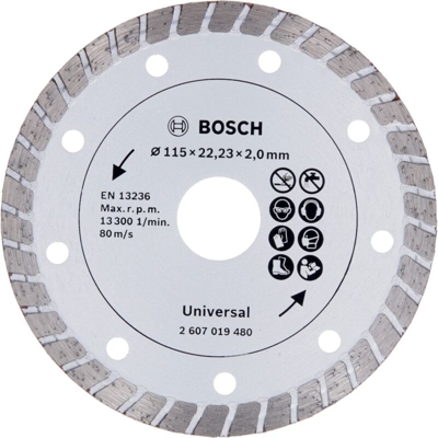 Bosch Accessories - Disco diamantato Turbo 115mm materiale da costruzione Bosch 2607019480, 1 pezzo 2607019480 1 pz.