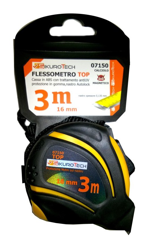 Flessometro 3 mt Sikurotech 07150 16 mm stop automatico metro impugnatura ergonomica características