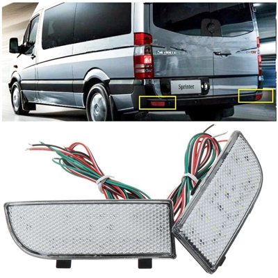 Kit 2 Fanali Posteriori A Led Trasparente Luce Bianco Rosso Per Mercedes Benz Sprinter 2012 Viano 2010-2015 - CARALL