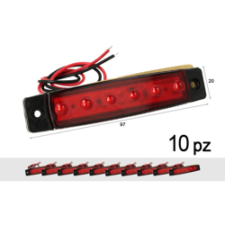 10 Pezzi Fanali Laterali Led 24V 12V Colore Rosso Per Luce Ingombro Cortesia Targa Cupola Cappa Camion Rimorchio Caravan Furgone - CARALL en oferta