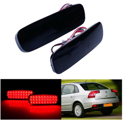 Kit 2 Fanali Posteriori A Led Nero Fume Per Peugeot 107 206 607 Expert Fiat Scudo Citroen Sostituzione Riflettore Catarifrangente Originale - CARALL