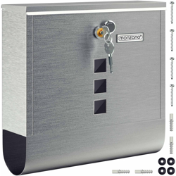 Monzana Cassetta delle Lettere in Acciaio con Portagiornali e Portanome 2 Chiavi Resistente agli Agenti Atmosferici en oferta