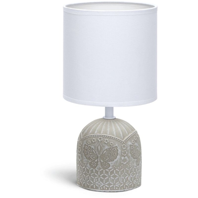 Aigostar - Abat jour Butterfly lampada da tavolo E14 grigia e bianca