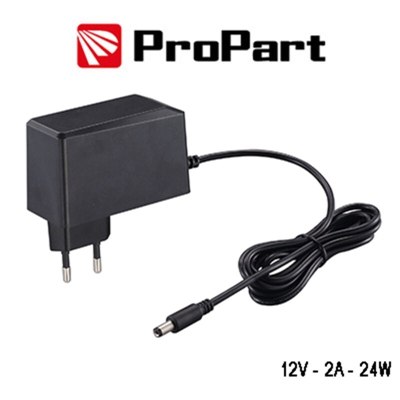 Propart - alimentatore universale tensione costante 2A 220-240 volt 24 watt CE IP20 nero lif pea18v12v2a