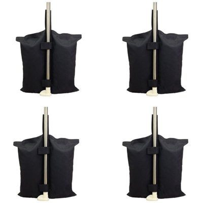 Savino Filippo - 4 pezzi sacchi sacco riempibile antivento base basamento supporto sostegno universale riempibile in textilene nero antistrappo con