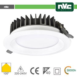 downlight led faro 220-240 volt 30 watt 90° A+ CE IP40 bianco bianco caldo no tondo lif nvd924830w30k - NVC en oferta