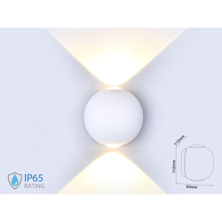 Lampada LED da Muro Sferica 6W Doppio Fascio Luminoso Colore Bianco 3000K IP65 - V-tac precio