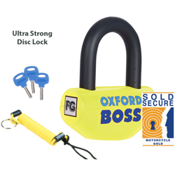 Lucchetto Boss Da Disco Giallo Serratura Rinforzata a Doppio Blocco Gancio Diametro 12,7mm Antifurto Bloccadisco - Oxford características