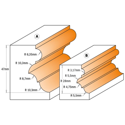 856.801.11 Fresa Multiprofilo C/Cus.Hm S=12.7 D=38X28 - CMT ORANGE TOOLS